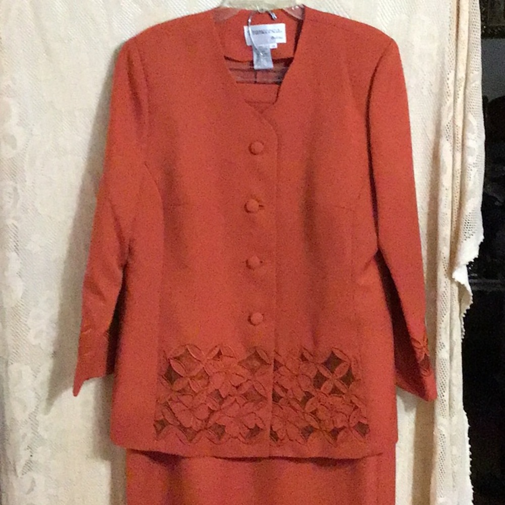 Women’s Plus 2Piece Skirt Set Burnt Orange 14W